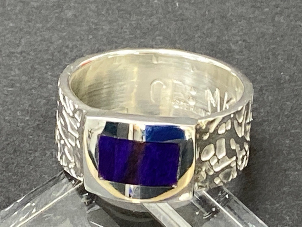 Sugilite etched ring