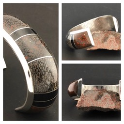 Varied Dinasour & Atinolite Cuff